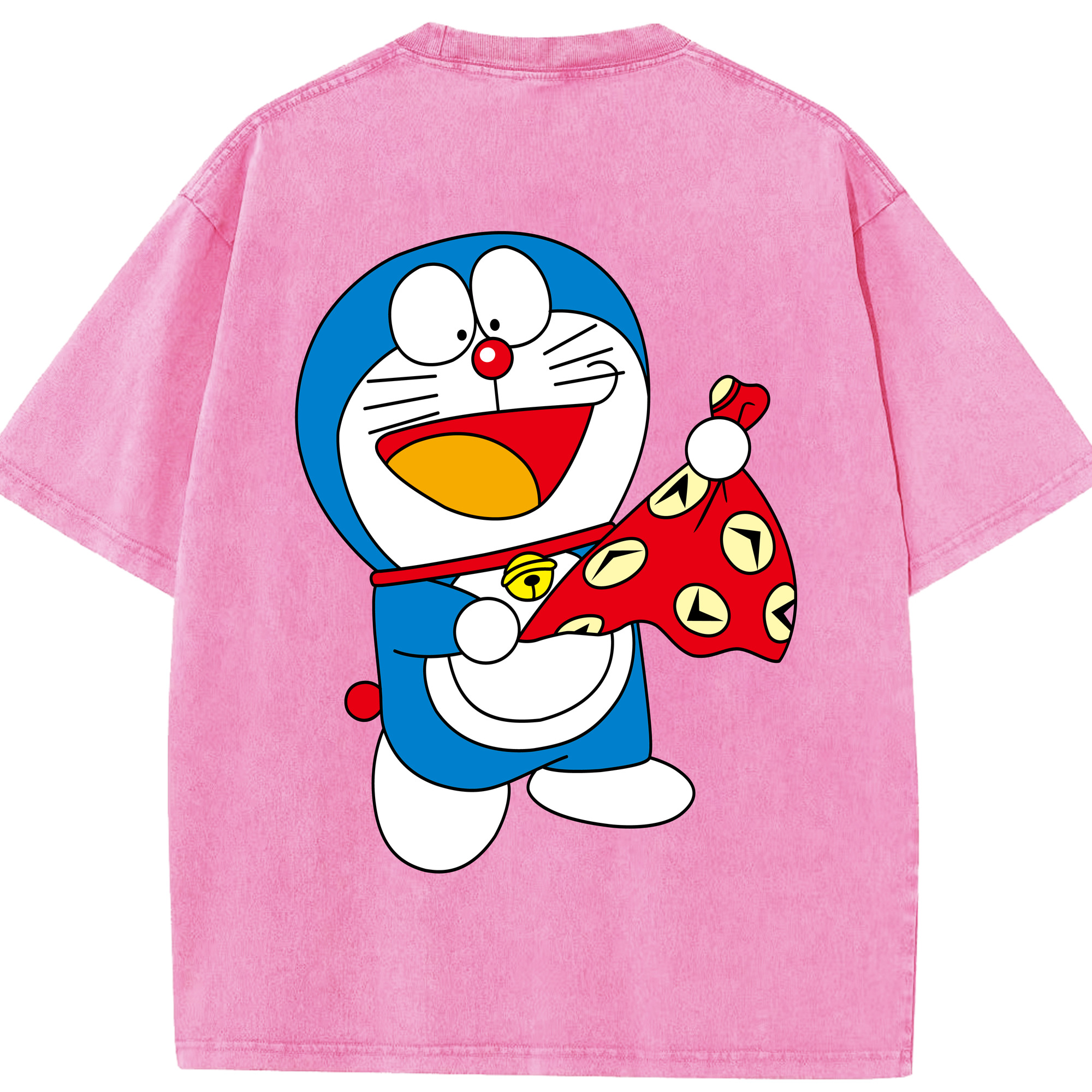 （画像用） ドラえもん Doraemon 綿100% ヴィンテージ風 半袖Tシャツ（背面プリント）